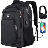RRP £26.70 marcello Laptop Backpack with USB Charging&Headphone Port