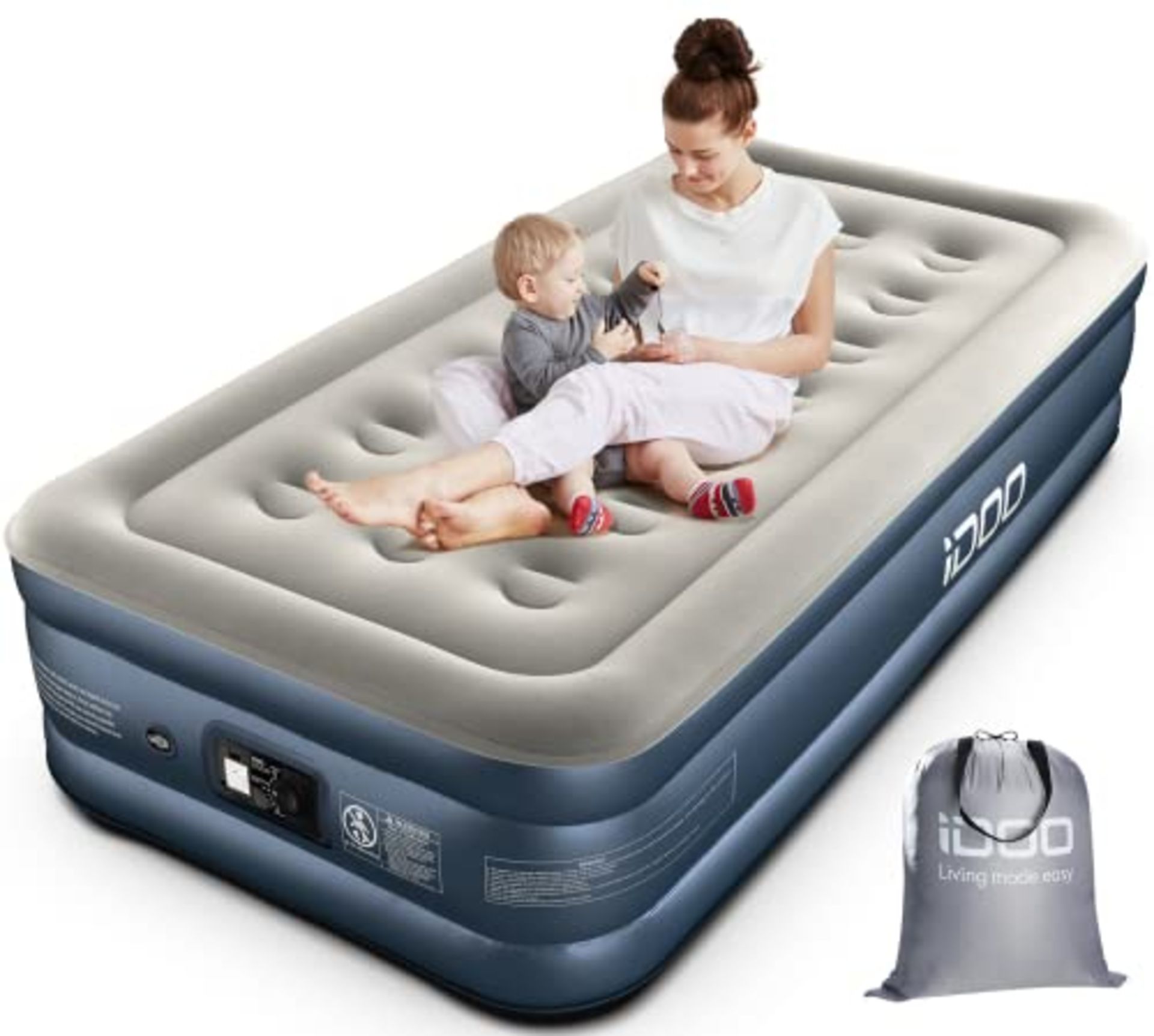 RRP £74.20 iDOO Single Inflatable Air bed with Built-in Pump