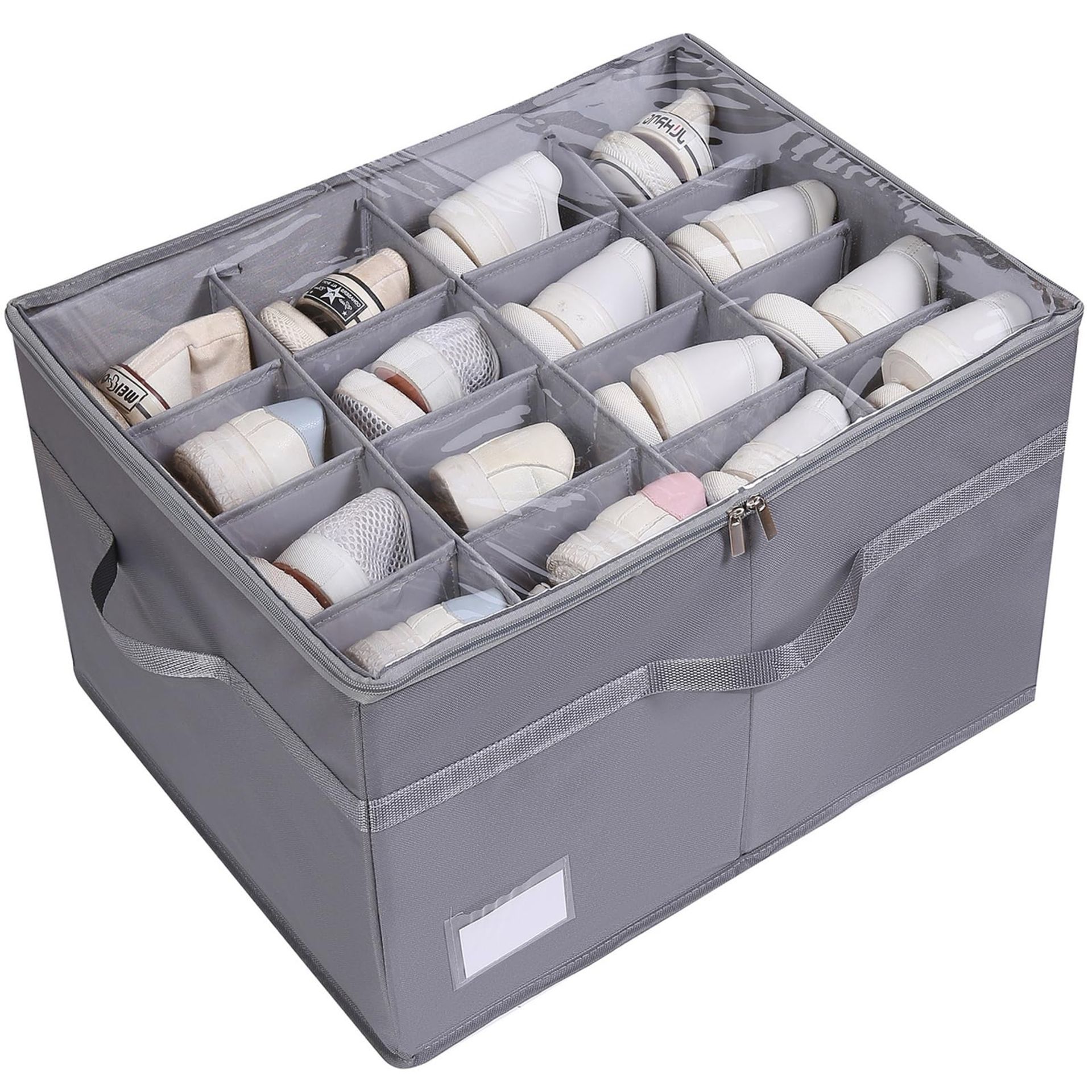 RRP £23.96 Shoe Storage Box Organiser - Adjustable Shoe Storage Box for Closet