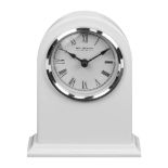 RRP £34.18 WILLIAM WIDDOP High Gloss White Arched Mantel Clock