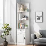 RRP £126.71 mosegor Corner Bookcase White Corner Display Storage