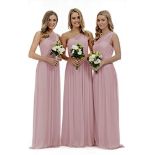 RRP £54.69 Lecureler Long One Shoulder Prom Bridesmaid Dress Blush Size 16