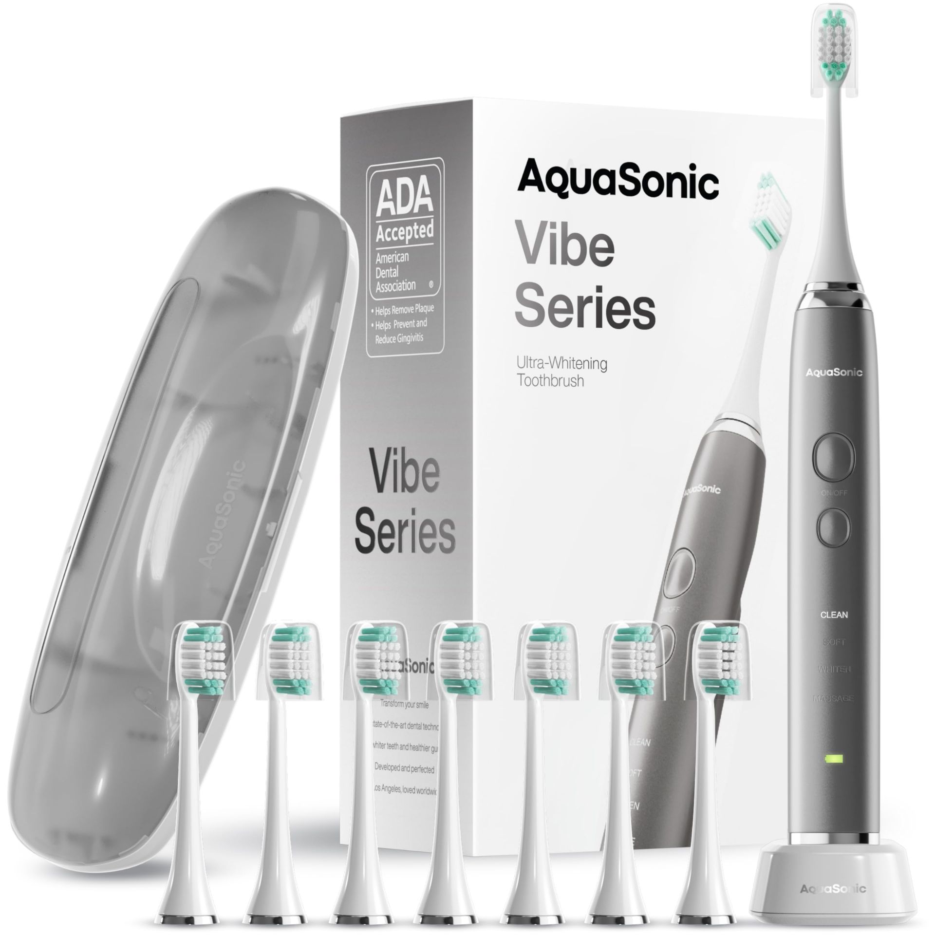 RRP £45.61 Aquasonic Vibe Series Ultra Whitening Toothbrush ADA