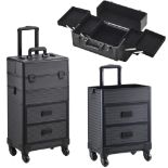 RRP £102.74 Qivange 4 in 1 Makeup Trolley Aluminium Makeup Vanity