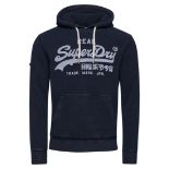 RRP £62.77 Superdry Men's Vintage VL Hood Sports Hoodie, Eclipse Navy Blue, XXXL