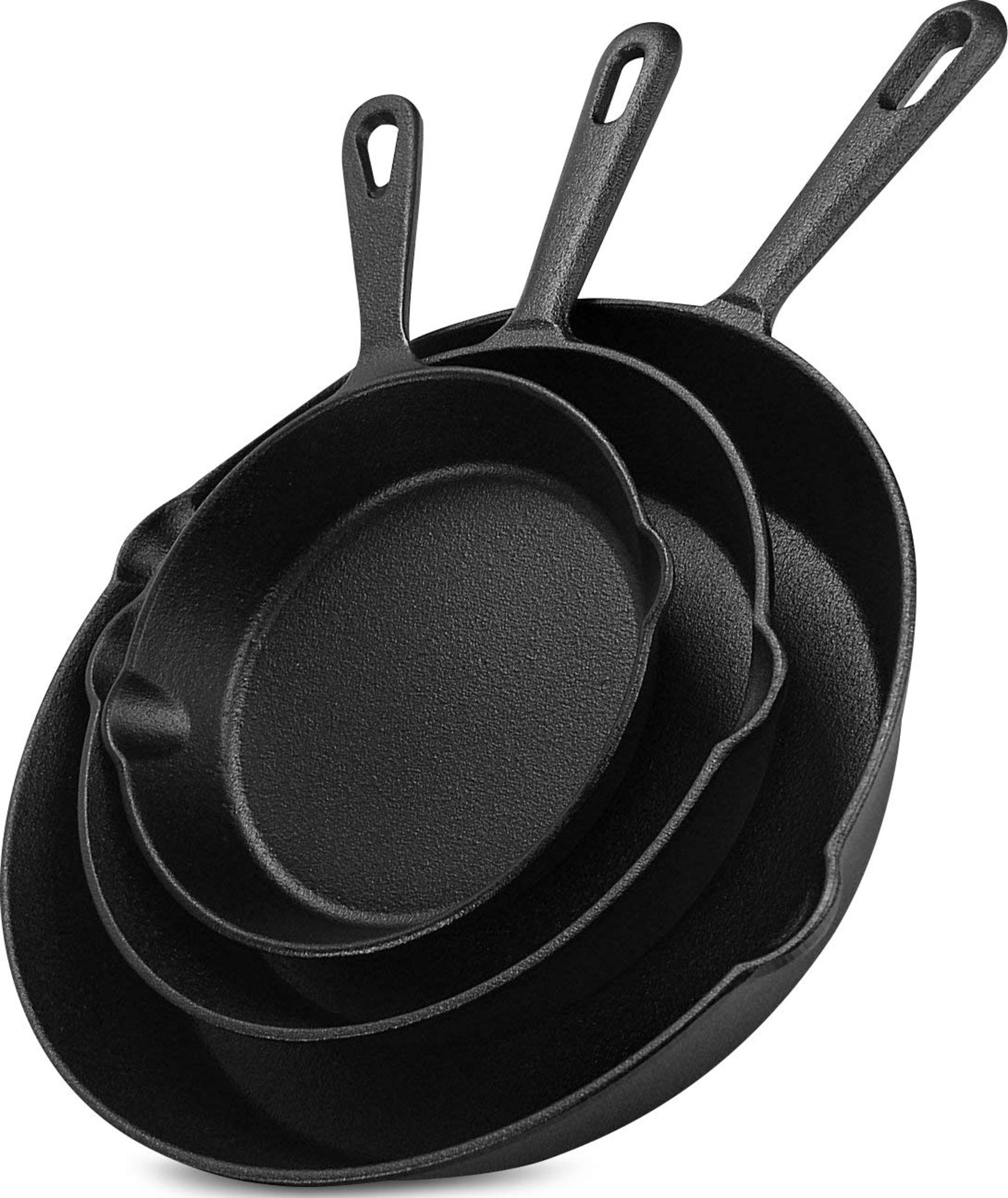 RRP £29.67 KICHLY 3 Pcs Cast Iron Cookware Set 10 Inch - 25 cm