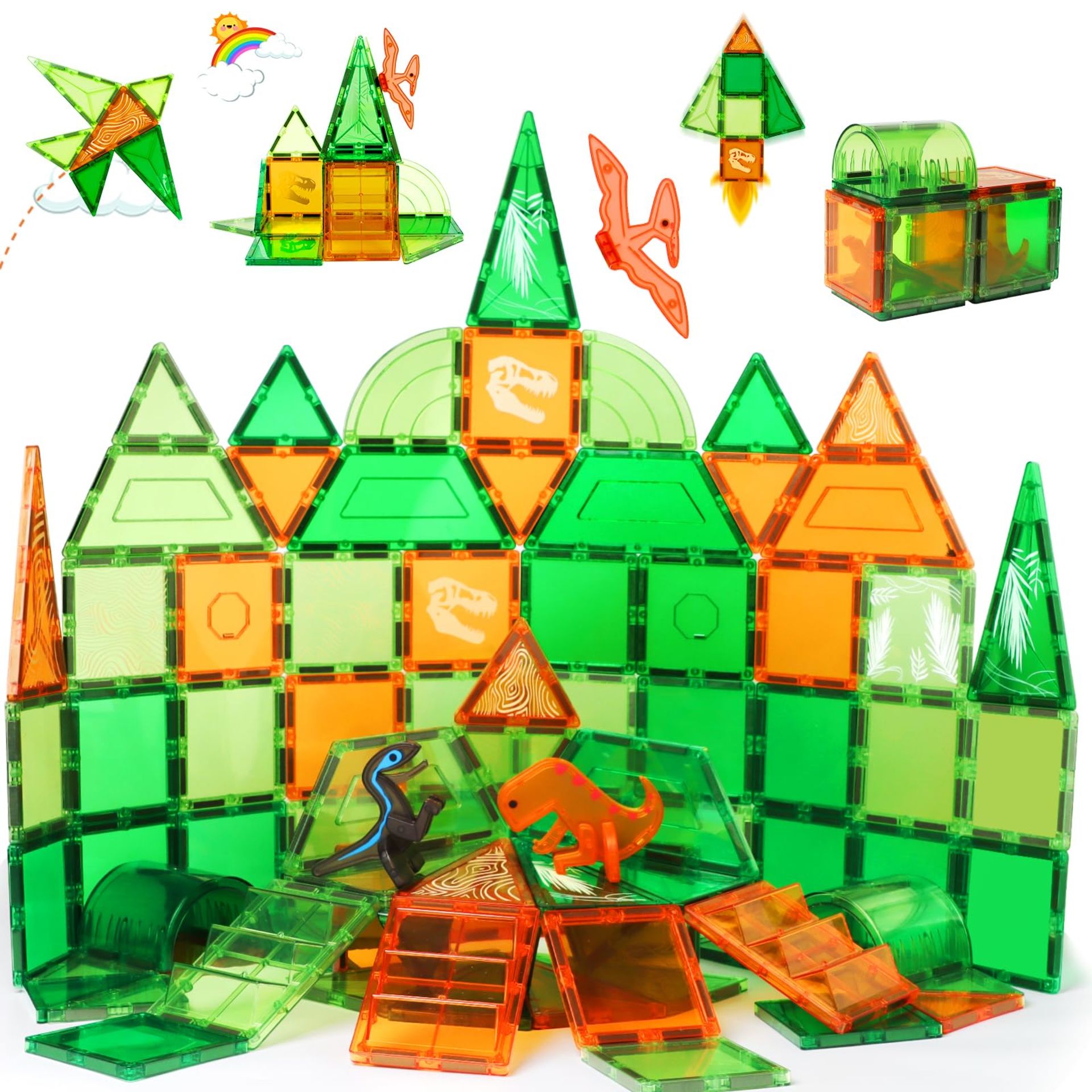 RRP £22.82 Dreamy Cubby Magnetic Building Blocks Clear Tiles Construction