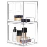 RRP £29.56 Greentainer 2 Pack Stackable Makeup Organizer Storage Drawers