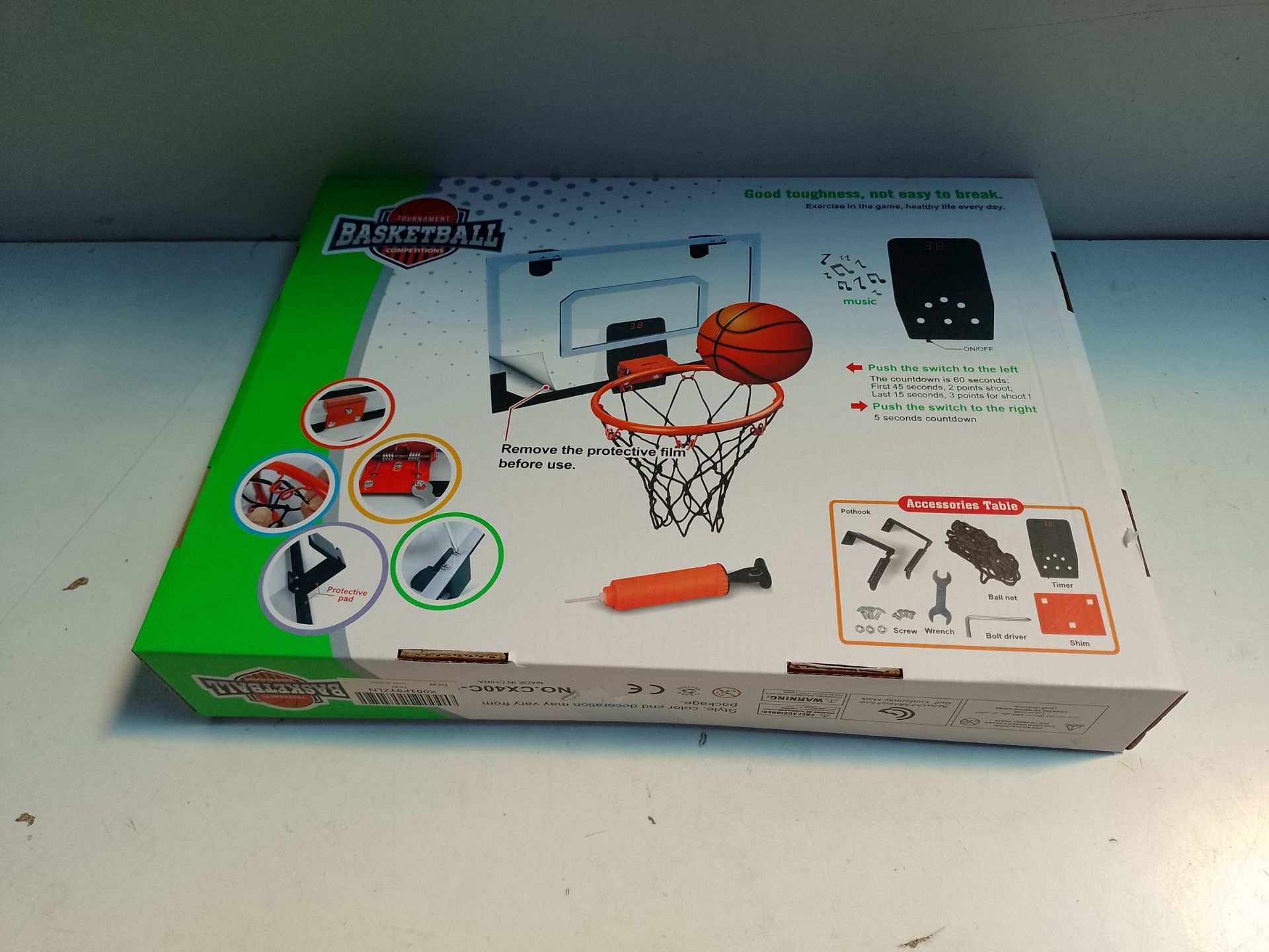 RRP £39.20 STAY GENT Mini Basketball Hoop for Kids with Electronic Score Record - Image 2 of 2