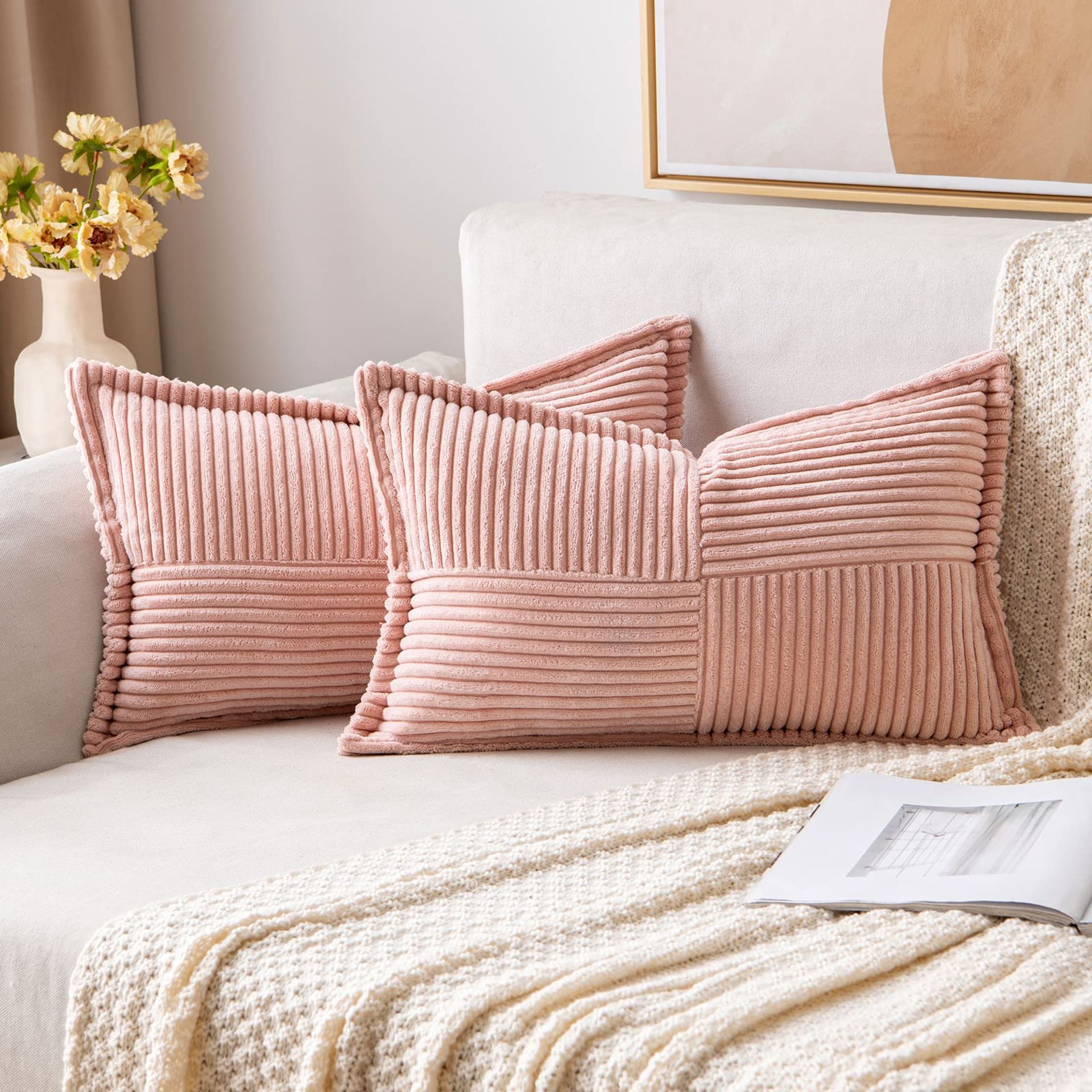 RRP £22.76 MIULEE Corduroy Cushion Covers Pack of 2 Decorative