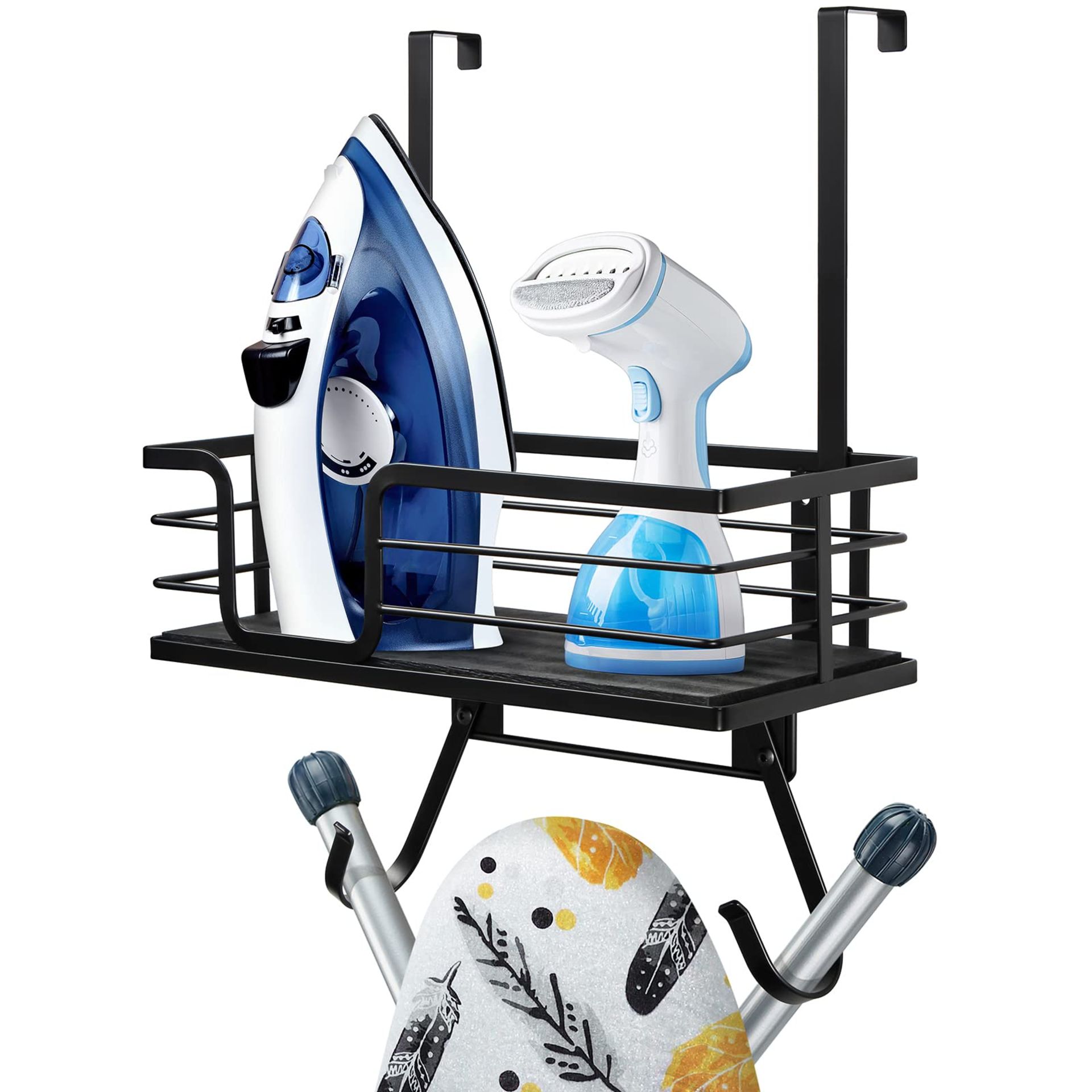 RRP £27.39 TJ.MOREE Wall Mount/Over the Door Ironing Board Holder