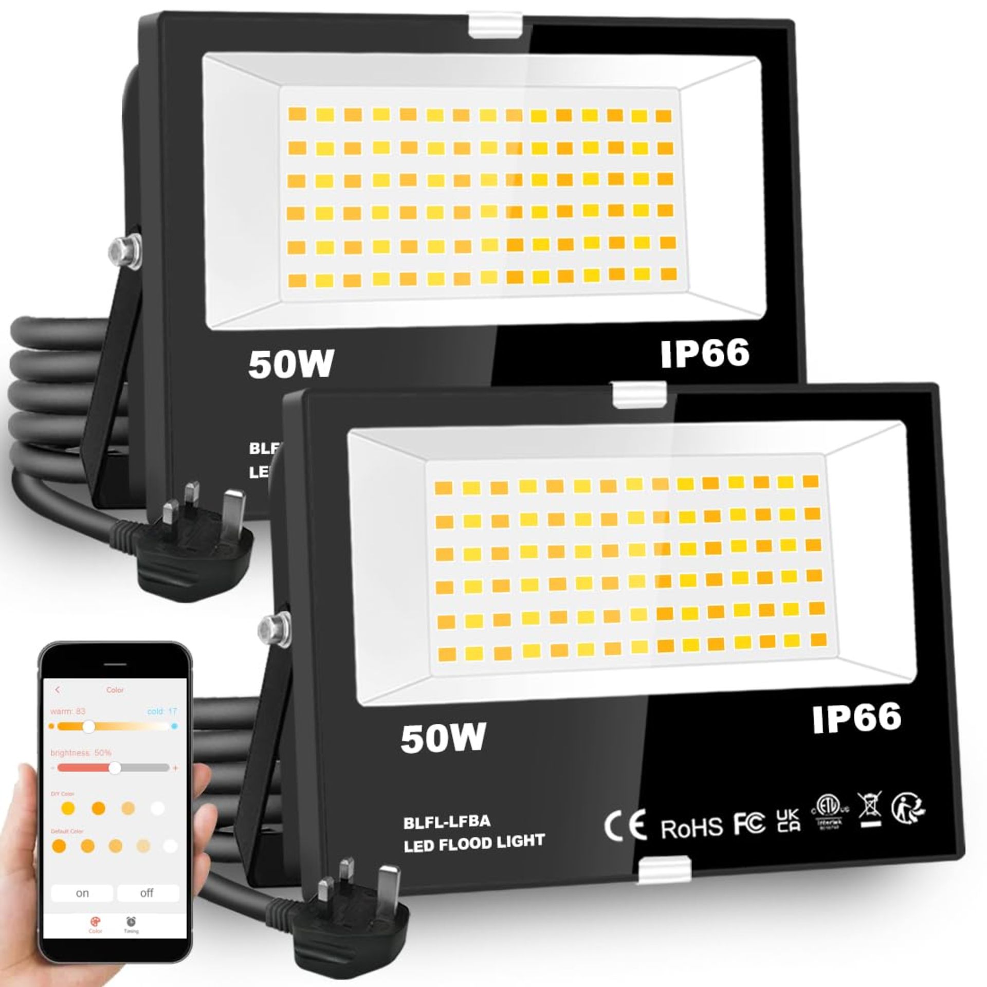 RRP £47.94 Lighting master LED Floodlight 500W Equivalent 5000LM