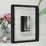 RRP £20.54 Afuly Floating Photo Frame Black Picture Frame Glass 6x4 7x5 8x6 up to 8x10