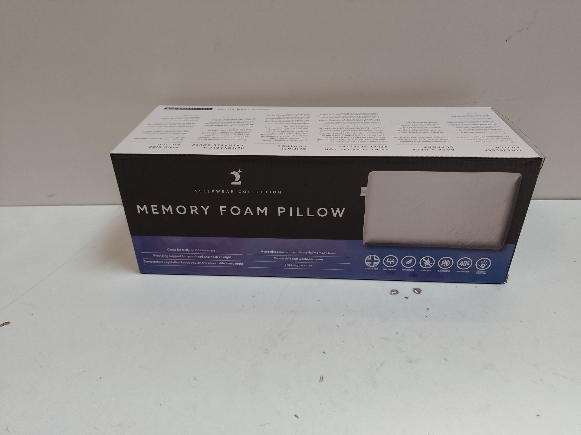 RRP £39.95 Time2Sleep Ergonomic Gel Infused Memory Foam Pillow - Image 2 of 2