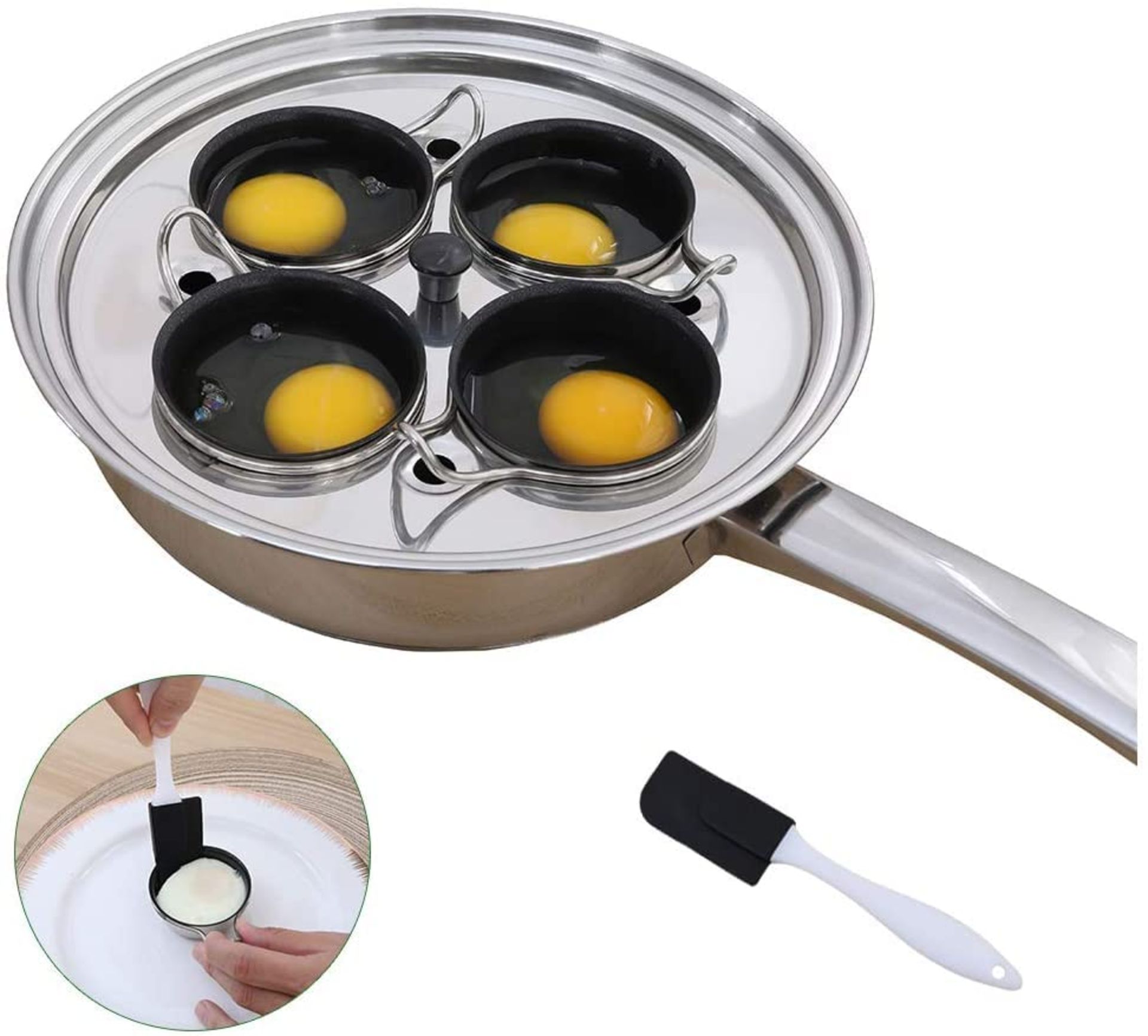 RRP £31.95 4 Cups Egg Poacher Pan