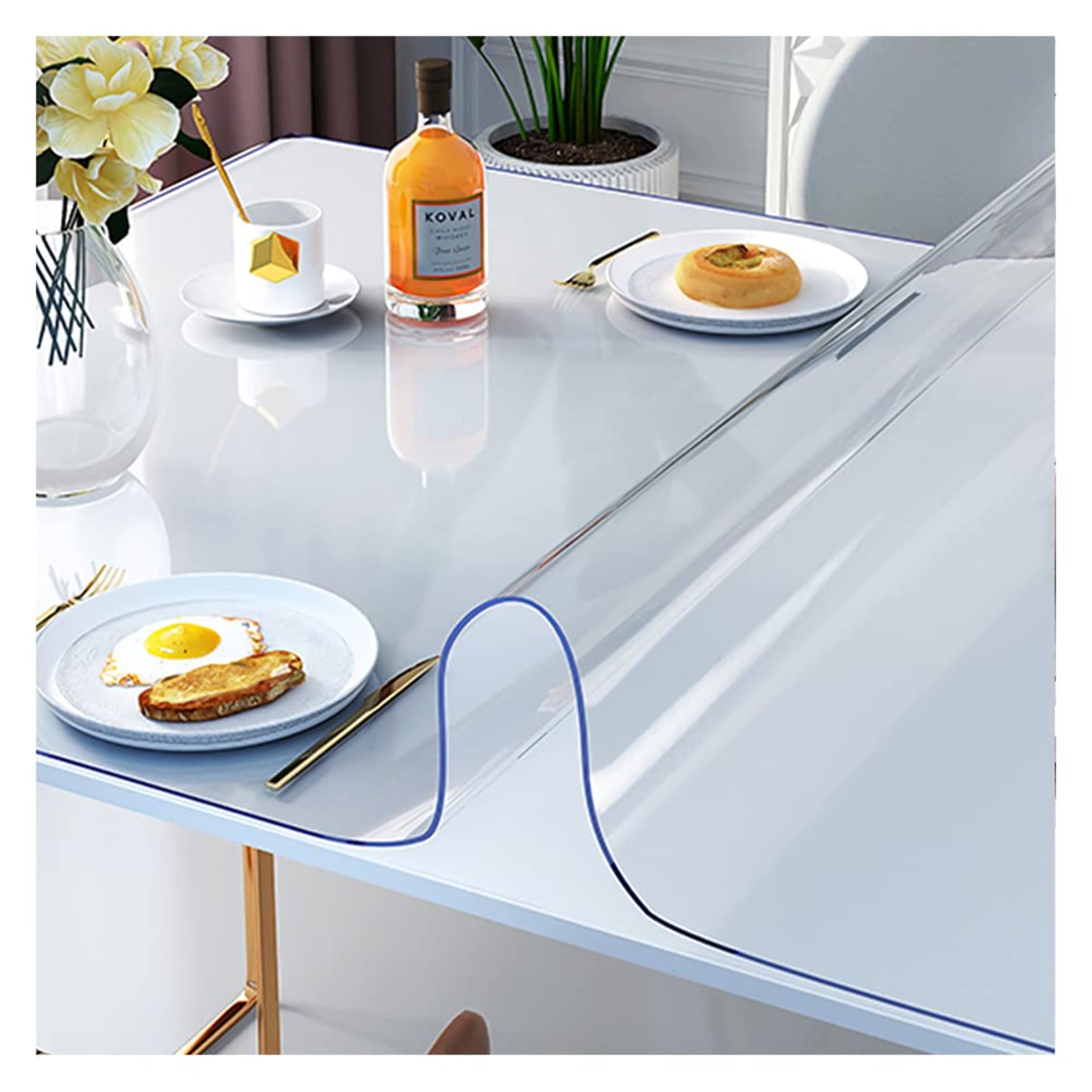 RRP £43.37 Table Protector 2mm Clear PVC Wipeable Clean Table