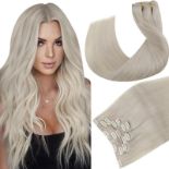 RRP £43.95 Hetto Blonde Real Hair Extensions Clip in Human Hair