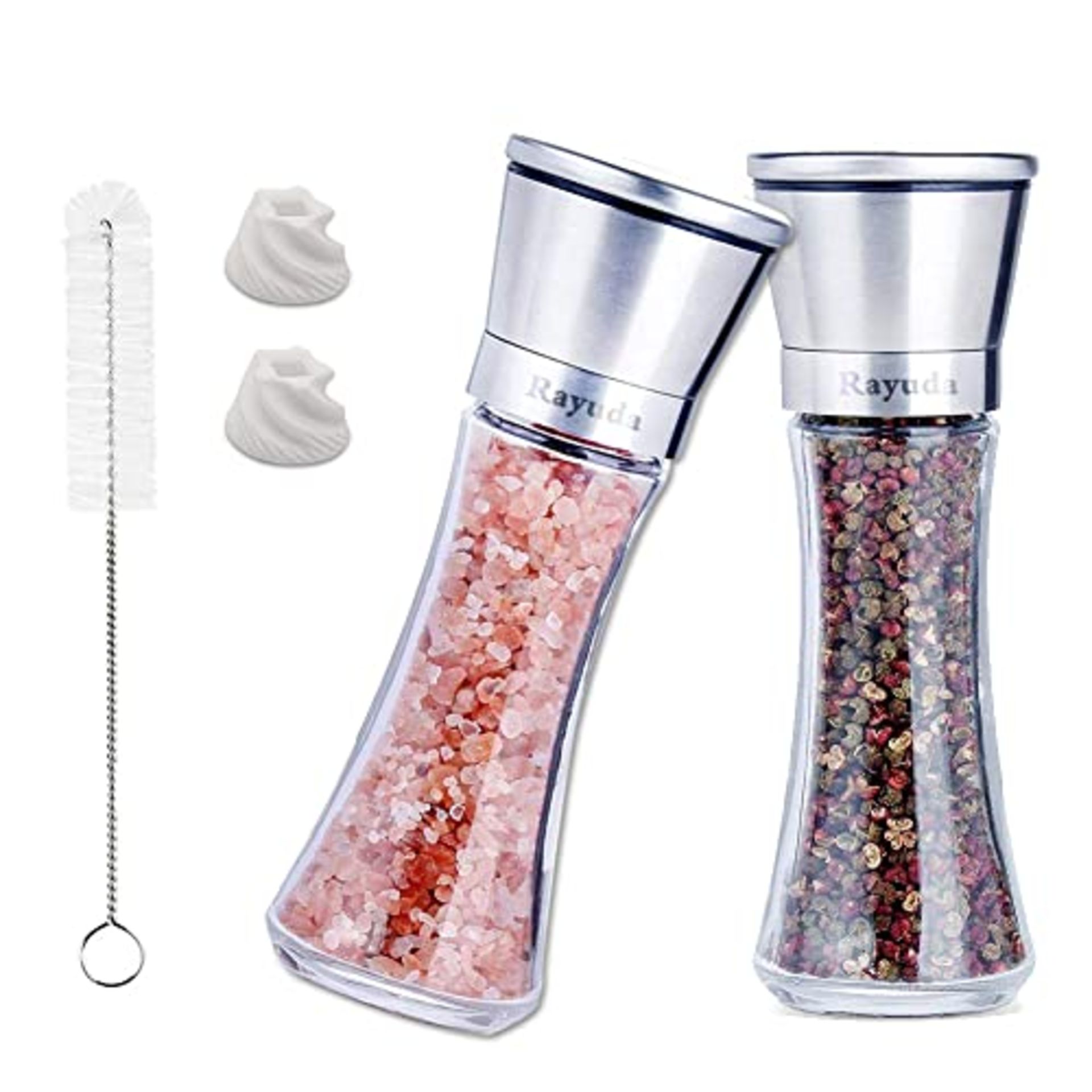 RRP £17.11 Rayuda Salt and Pepper Mill Set with Adjustable Non-Corrosive