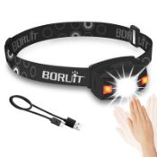 RRP £19.40 BORUiT G7 Head Torch Rechargeable