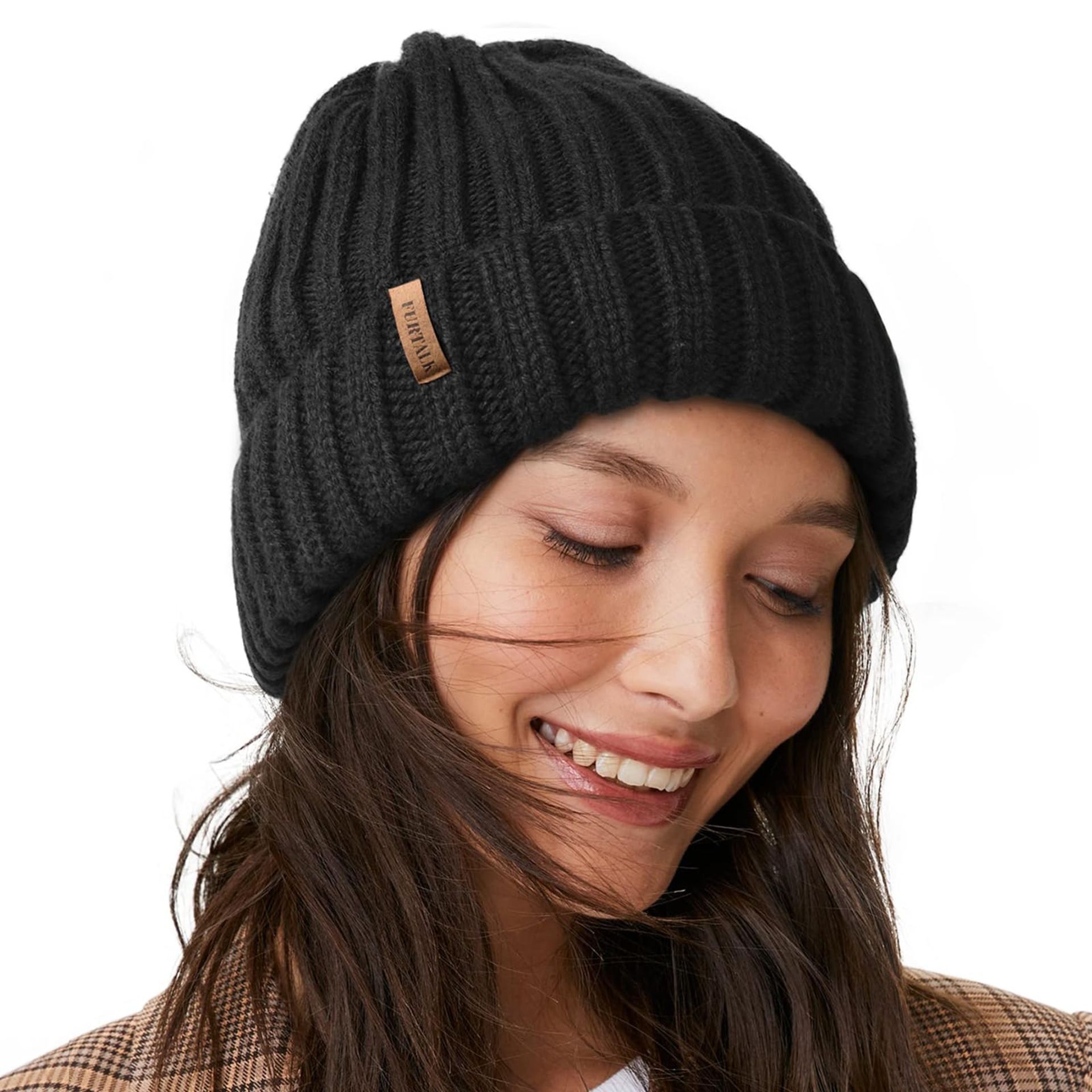 RRP £19.40 FURTALK Womens Slouchy Winter Knit Beanie Hats Chunky