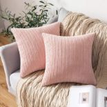 RRP £18.39 MIULEE Cushion Covers Striped Corduroy Throw Pillow