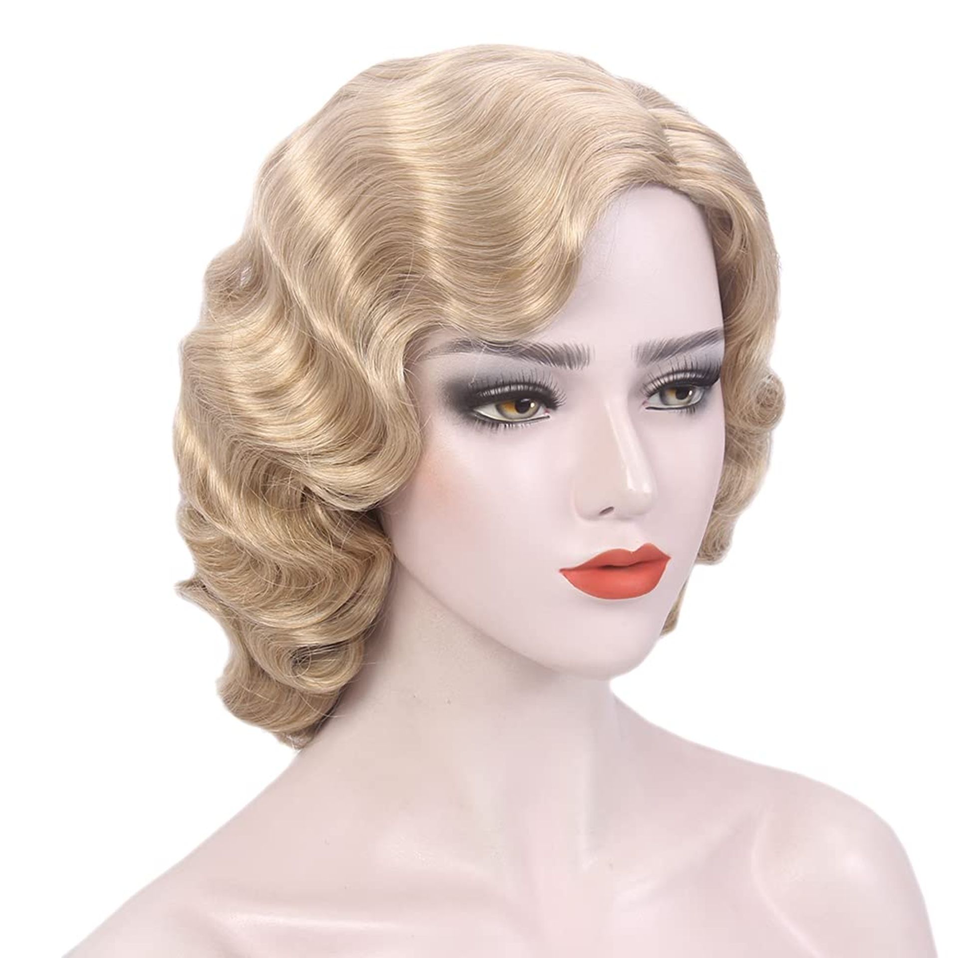 RRP £25.93 REEWES Long 1920s Wig Finger Wave Wig Curly Short Wig