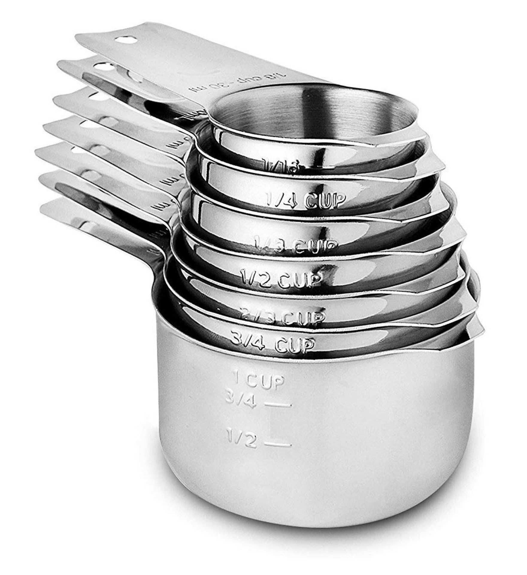 RRP £22.82 Measuring Cups Stainless Steel 7 Piece Stackable Set