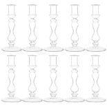 RRP £65.20 Clear Glass Taper Candle Holders 10 Pcs Candlestick