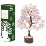 RRP £23.96 Crocon Rose Quartz Gemstone Tree Feng Shui Figurine