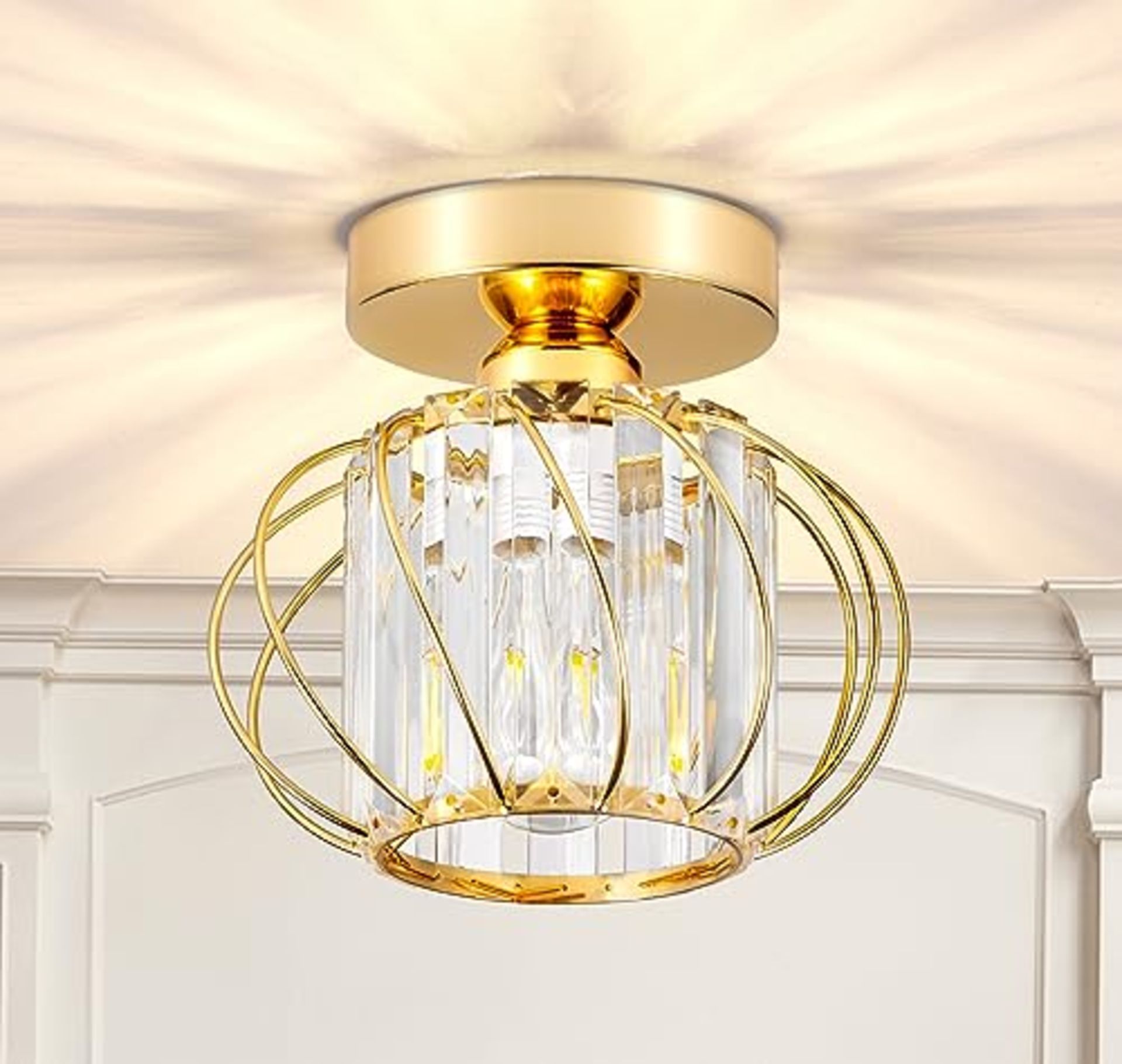 RRP £22.82 GIGGI Crystal Gold Ceiling Light