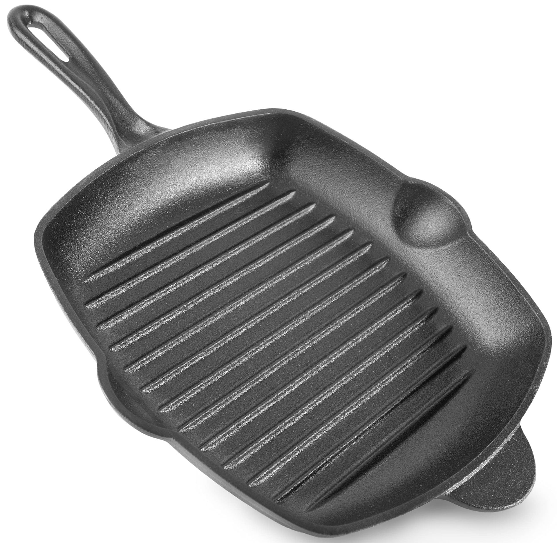 RRP £28.52 nuovva Pre-Seasoned Cast Iron Griddle Frying Pan