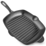 RRP £28.52 nuovva Pre-Seasoned Cast Iron Griddle Frying Pan