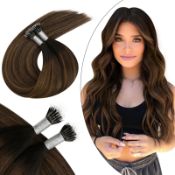 RRP £43.68 Ugeat Brown Nano Beads Hair Extensions Real Human Hair