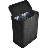 RRP £39.07 ALINK 100L Bamboo Laundry Basket with 2 Sections