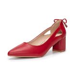 RRP £48.24 Women Court Shoes Matte Wedding Shoes Wide Fits Pumps RedY 6