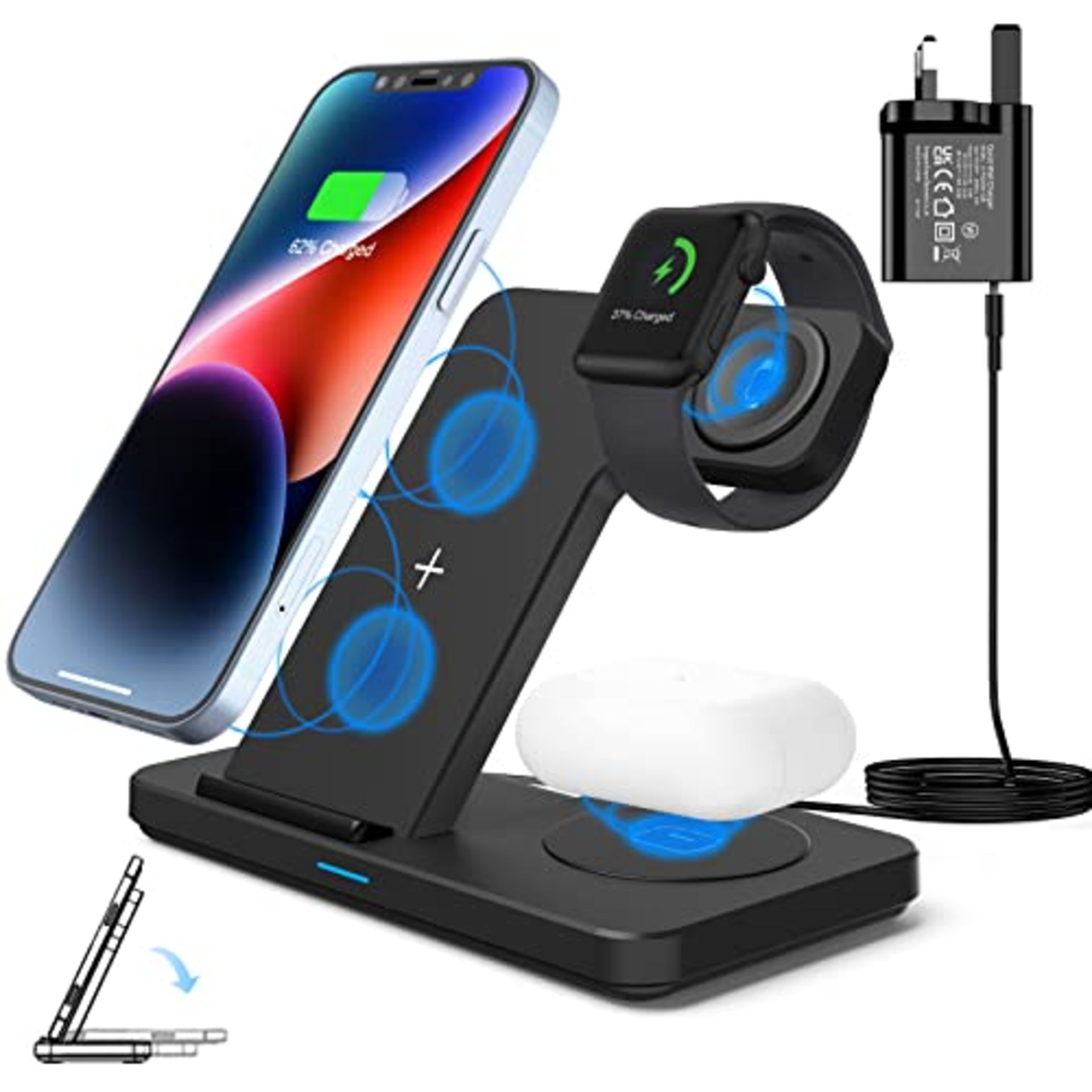 RRP £44.65 JoyGeek 3 in 1 Foldable Wireless Charging Station