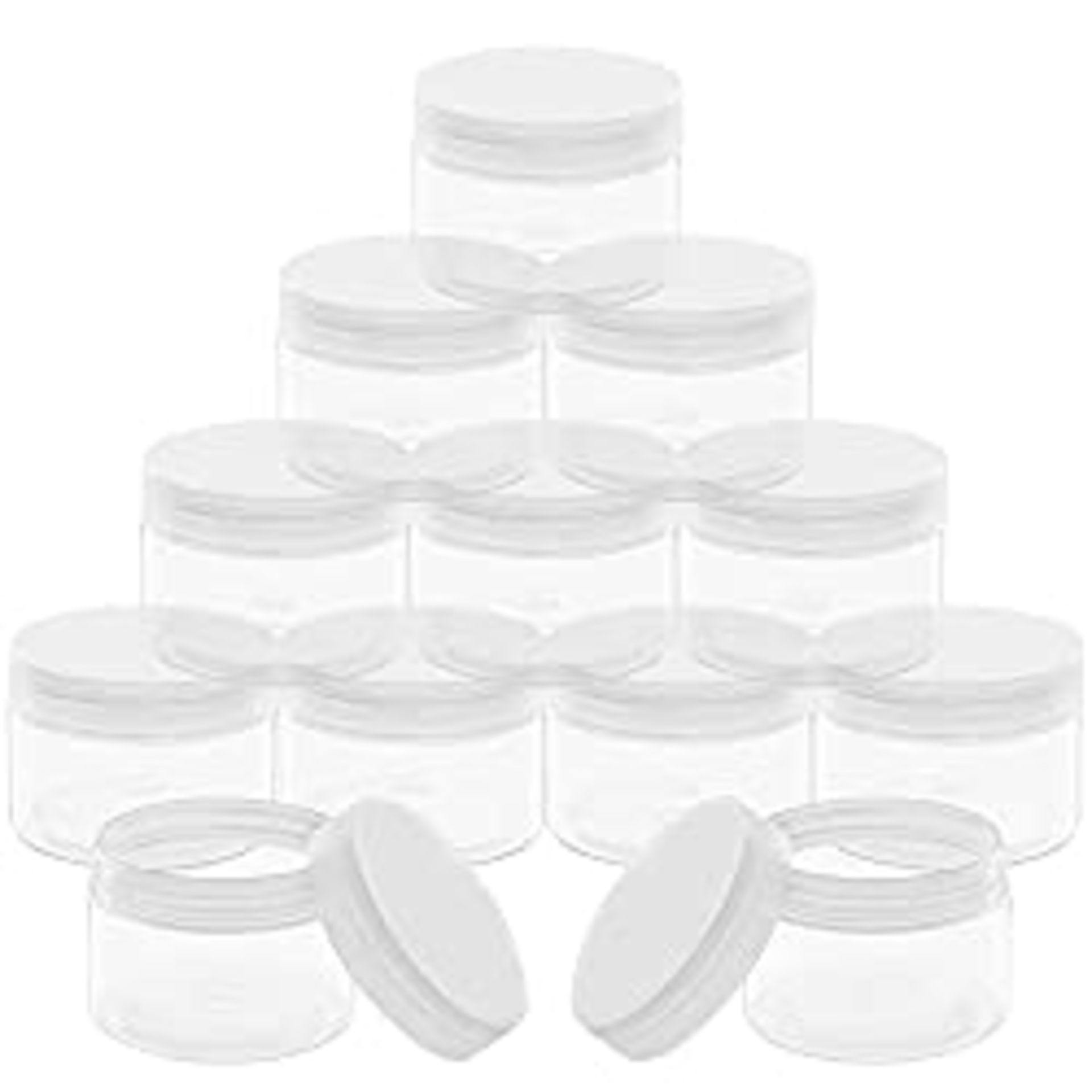 RRP £15.61 Belle Vous Clear Cosmetic Jars (12 Pack)