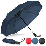 RRP £16.74 NINEMAX Compact Travel Umbrella Windproof Strong Folding