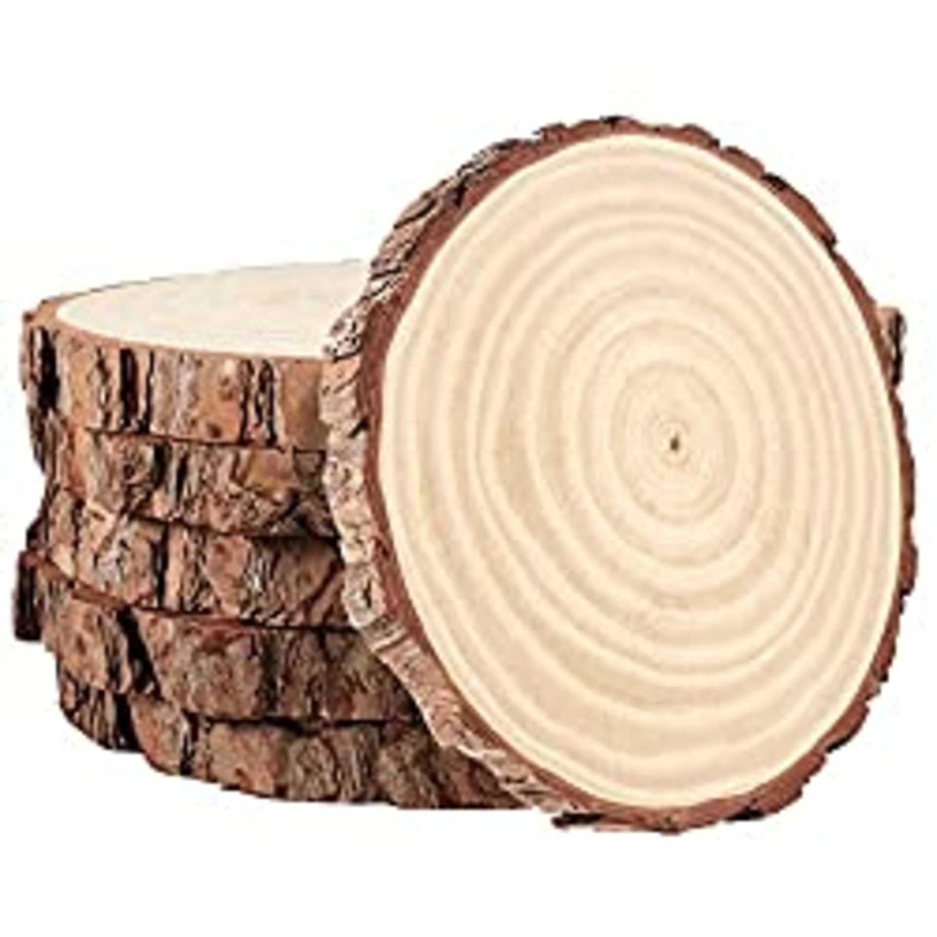 RRP £42.42 PINGEUI 6 Piece 23-25 cm Natural Wood Slices