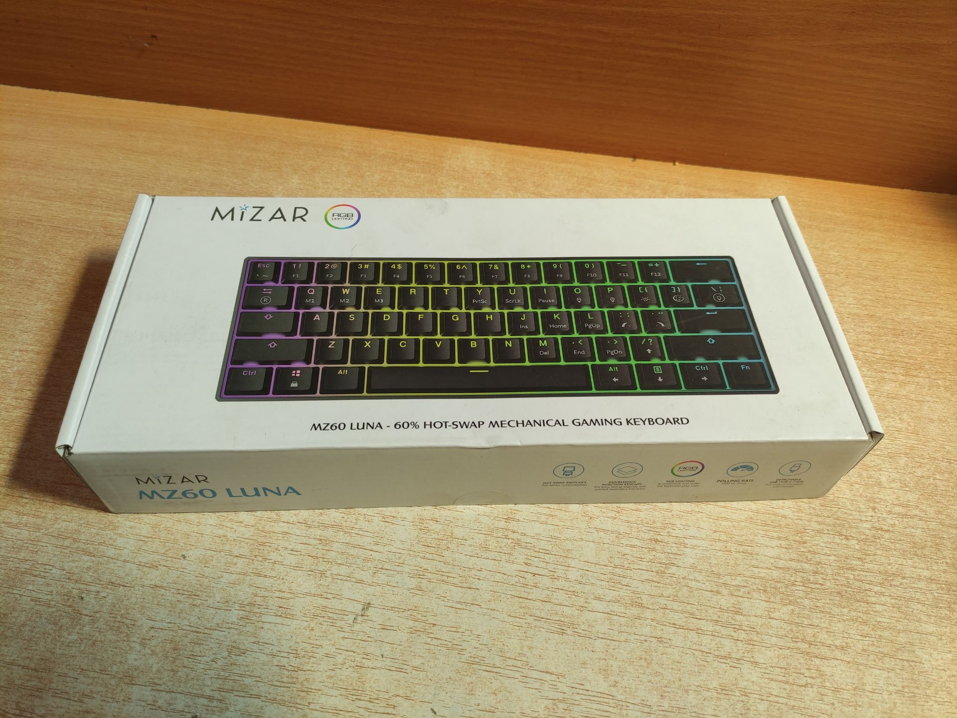 RRP £67.44 Mizar MZ60 LUNA Mechanical Gaming Keyboard | 60% Keyboard - Image 2 of 2