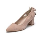 RRP £37.91 Women Court Shoes Suede Matte Wedding Shoes Comfortable Heels Pink 7.5