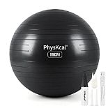 RRP £17.85 PhysKcal Gym Ball 55cm Black Exercise Swiss Ball for