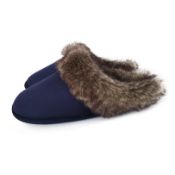 RRP £24.39 Ofoot Men's & Women's Micro Suede Winter Slippers Cable Knit Lining