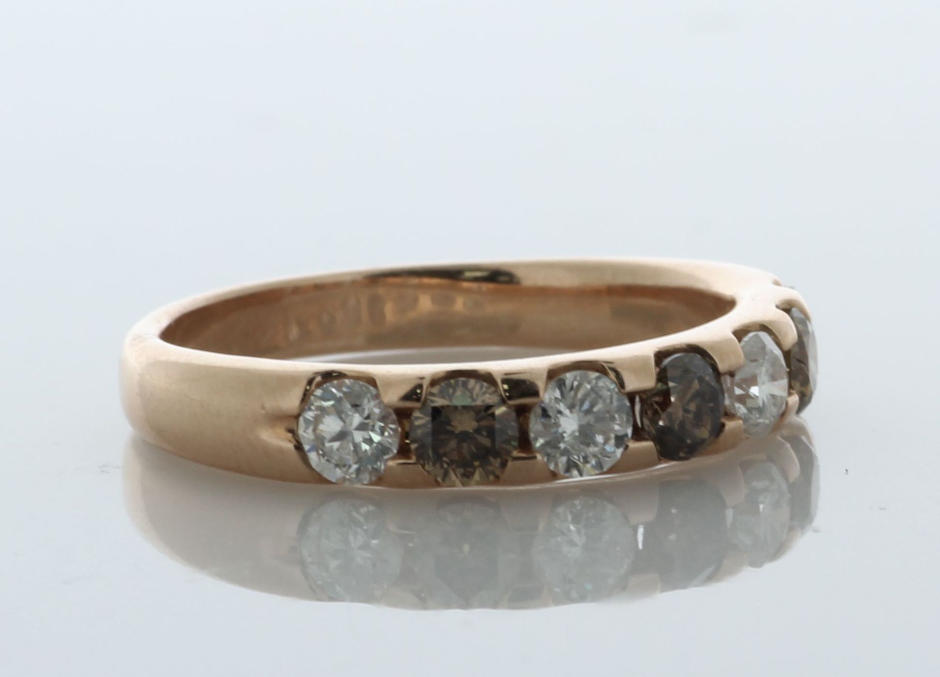 18ct Rose Gold Claw Set Semi Eternity Diamond Ring 0.70 Carats - Valued By AGI £3,140.00 - A - Image 2 of 5