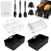 RRP £25.66 Silicone Air Fryer Liner 10pcs Set for Ninja Dual AF400UK AF300UK AF451UK