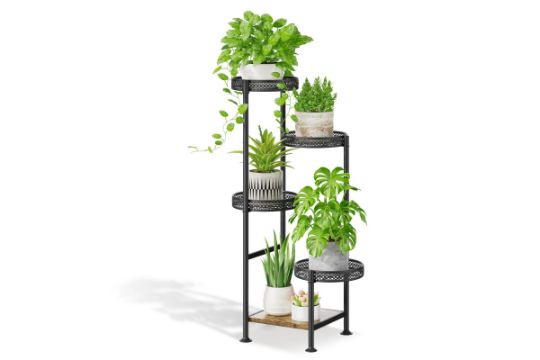 RRP £40.82 Brand New Overstock-KAZITOO 5 Tier Metal Plant Stand Pot Stand Indoor Outdoor