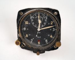 Aviation Interest - WWII era - A Smiths Time of Trip aircraft clock, subsidiary time and seconds,