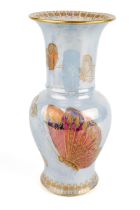 A Carlton Ware Armand Lustre Ware vase, decorated with butterflies and moths on a pale blue