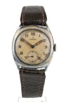 A gentleman's stainless steel Rolex wristwatch, circa 1930's, circular dial with Arabic numerals,