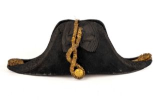 An Edwardian British Naval Bicorn hat, by Gieves Ltd, Old Bond Street, London Wear to the gold
